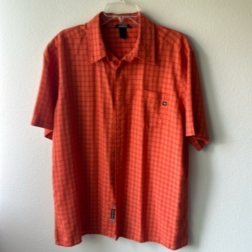 Marmot shirt orange plaid short sleeve outdoors size XL